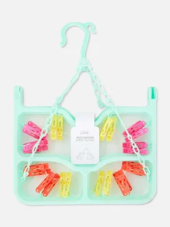 Klappbarer Wäscheständer Mit 24 Klammern