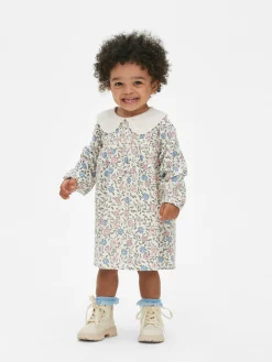 Kleid Mit Kragen Und Blumenmuster