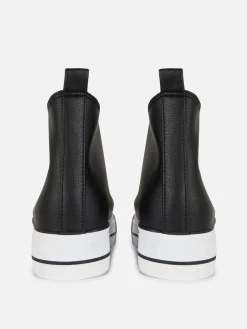 Knöchelhohe Flatform-Sneaker Aus Kunstleder