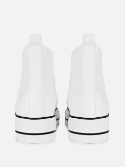 Knöchelhohe Flatform-Sneaker Aus Kunstleder