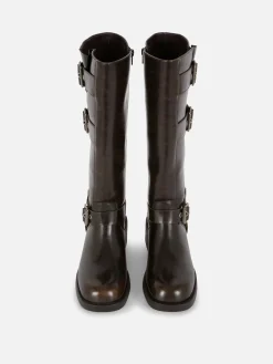 Kniehohe „Rita Ora“ Bikerstiefel