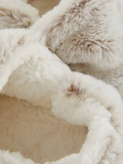 Kunstfell-Hausschuhe Mit Fleecefutter