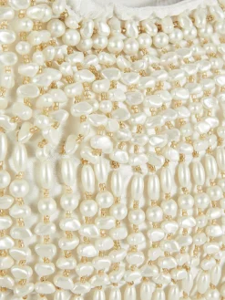 Kunstperlenbesetzte Schultertasche