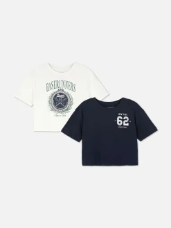 Kurze T-Shirts, 2er-Pack