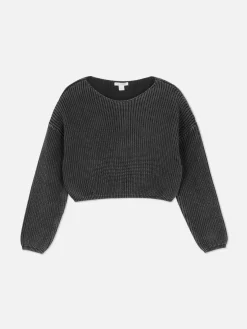 Kurzer Pullover In Verwaschener Optik