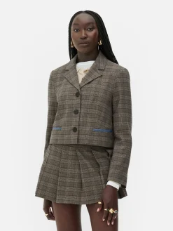 Kurzer „Rita Ora“ Blazer Mit Karomuster