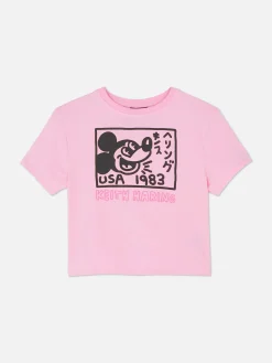 Kurzes „Disney Micky Maus X Keith Haring“ T-Shirt