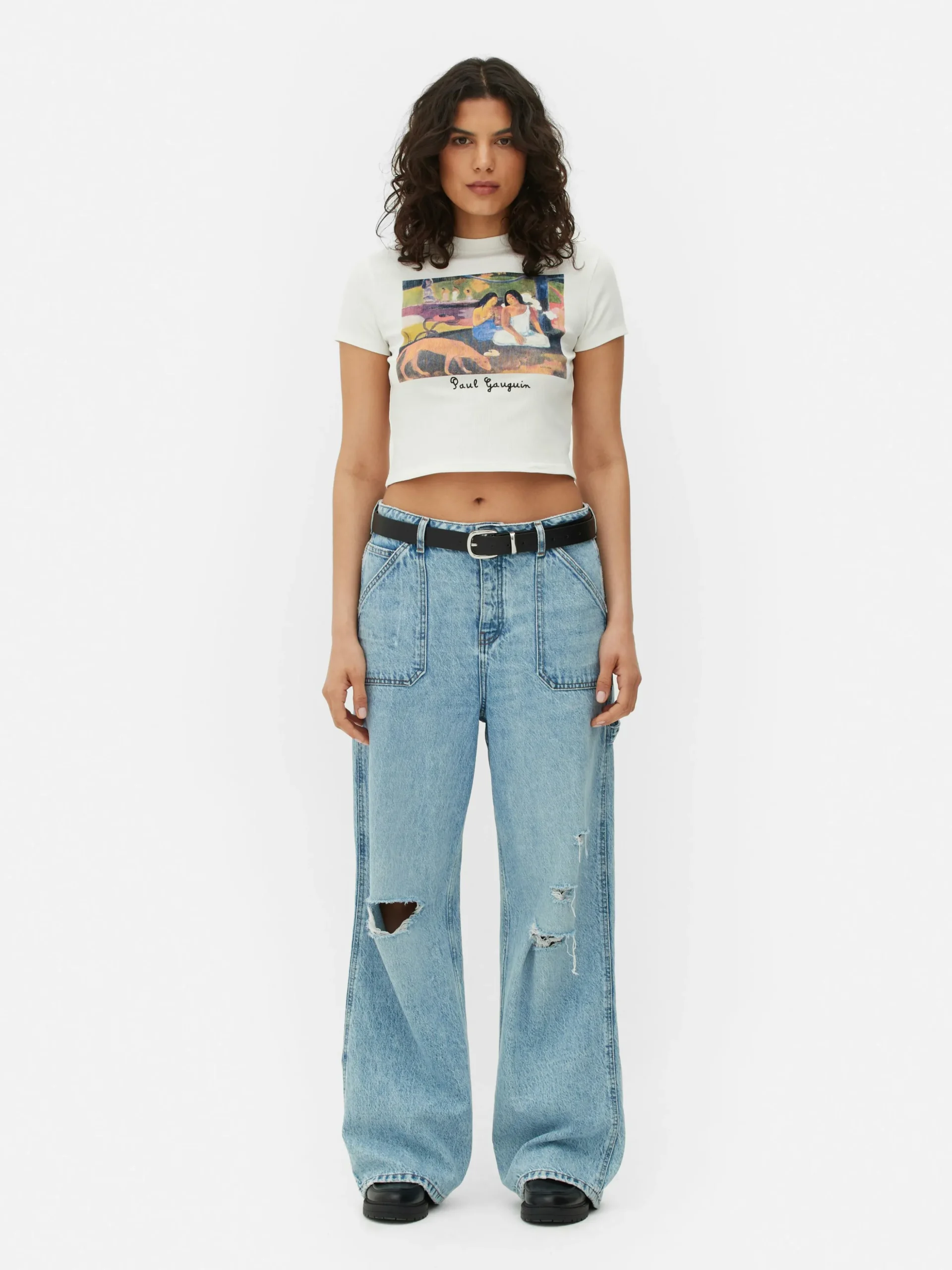 Kurzes, Geripptes „Paul Gauguin“ T-Shirt