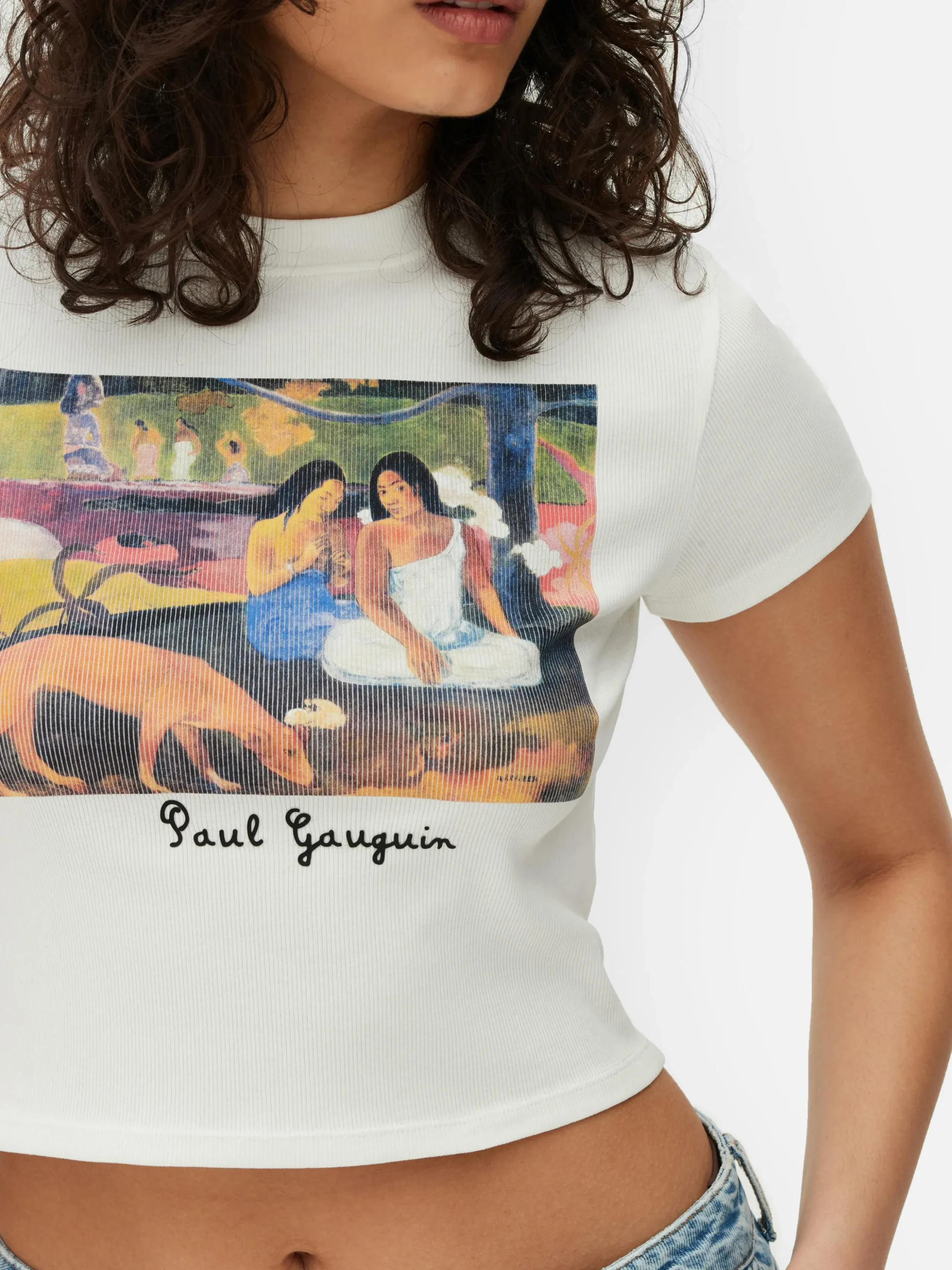 Kurzes, Geripptes „Paul Gauguin“ T-Shirt