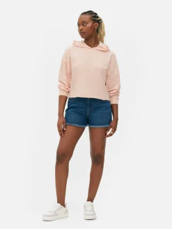 Kurzes Hoodie Mit Geradem Schnitt