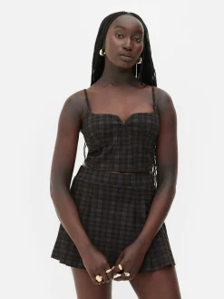 Kurzes, Kariertes „Rita Ora“ Trägertop Zum Kombinieren