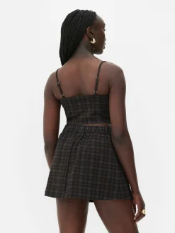 Kurzes, Kariertes „Rita Ora“ Trägertop Zum Kombinieren