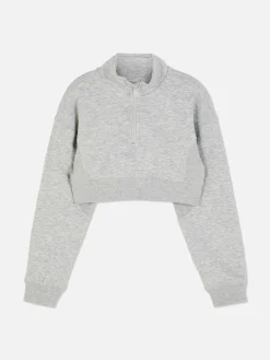 Kurzes Sweatshirt Mit Trichterkragen