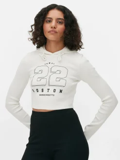 Kurzes Top Mit Kapuze Und Grafik