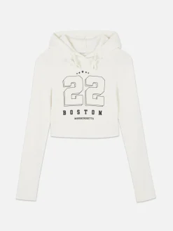 Kurzes Top Mit Kapuze Und Grafik