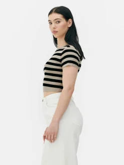 Kurzärmeliger, Bauchfreier Pullover