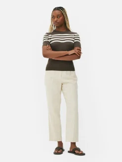 Kurzärmeliges Strick-T-Shirt