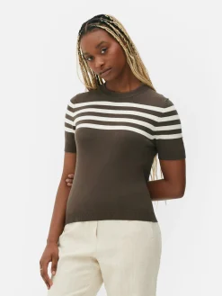 Kurzärmeliges Strick-T-Shirt