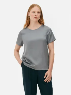 Kurzärmeliges „The Edit“ T-Shirt Aus Satin