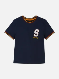 Kurzärmeliges T-Shirt Im College-Stil