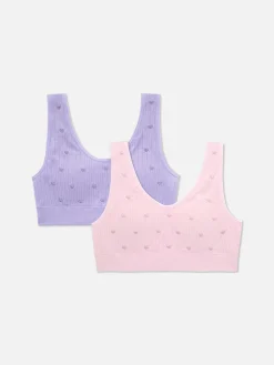 Kurztop Mit Herzstickerei