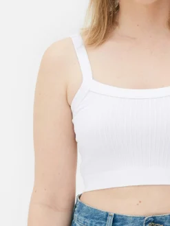 Kurz-Top Mit Rippenstruktur