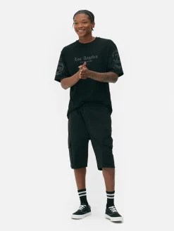 „LA“ T-Shirt Mit Schriftzug Und Paisleymuster