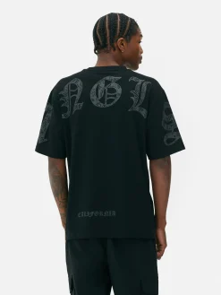 „LA“ T-Shirt Mit Schriftzug Und Paisleymuster