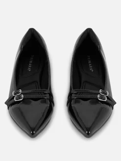 Lack-Ballerinas Mit Spitzer Zehenpartie