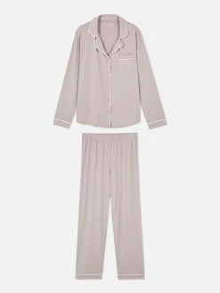 Langer Boyfriend-Schlafanzug