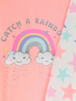 Langer Regenbogen-Schlafanzug Aus Velours