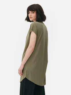 Langes T-Shirt Mit Rundhalsausschnitt