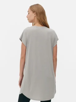 Langes T-Shirt Mit Rundhalsausschnitt