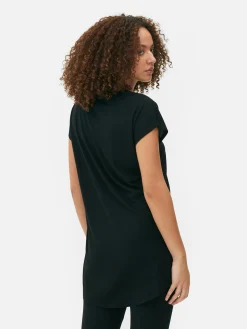 Langes T-Shirt Mit Rundhalsausschnitt