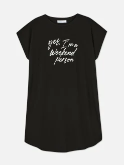 Langes T-Shirt Mit Rundhalsausschnitt