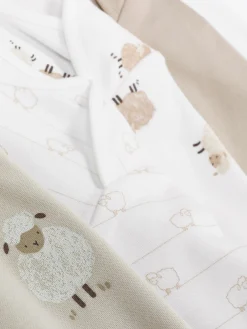 Langärmelige Bodysuits Mit Schafmotiv, 5er-Pack