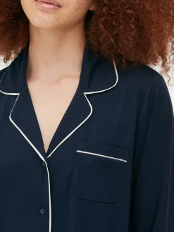 Langärmeliger Boyfriend-Schlafanzug Aus Jersey