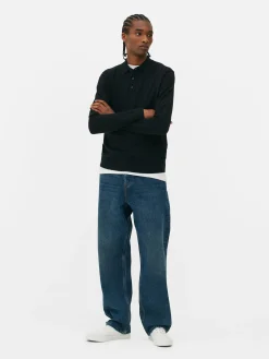 Langärmeliger Polopullover