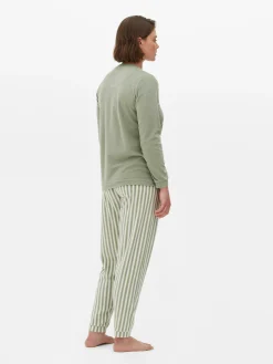 Langärmeliger Schlafanzug Mit Slogan