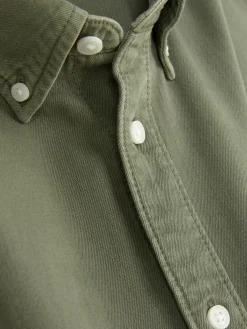 Langärmeliges Hemd Aus Baumwoll-Twill