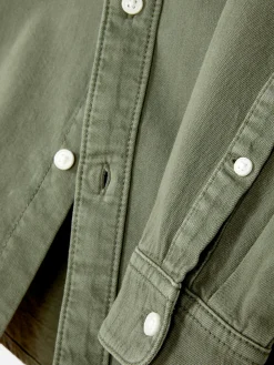 Langärmeliges Hemd Aus Baumwoll-Twill