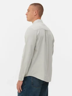 Langärmeliges Hemd Aus Baumwoll-Twill