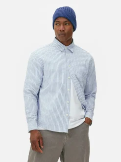 Langärmeliges Jacquardhemd Mit Streifen