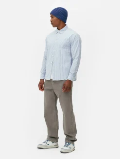 Langärmeliges Jacquardhemd Mit Streifen