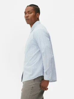 Langärmeliges Jacquardhemd Mit Streifen