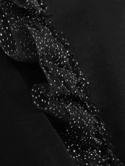 Langärmeliges Top Aus Tüll Mit Rüschen