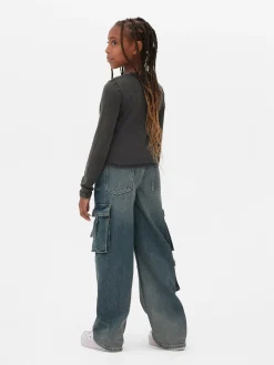 Langärmeliges T-Shirt In Acid-Wash-Optik