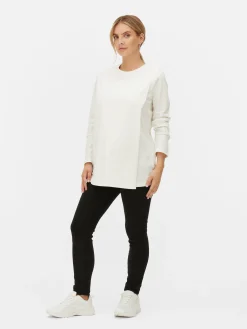 Langärmeliges Umstandstop In Wickeloptik