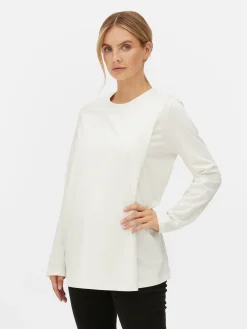 Langärmeliges Umstandstop In Wickeloptik