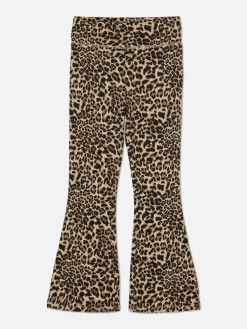 Leggings Mit Ausgestelltem Bein Und Leopardenmuster